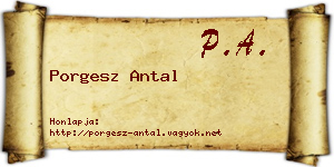 Porgesz Antal névjegykártya